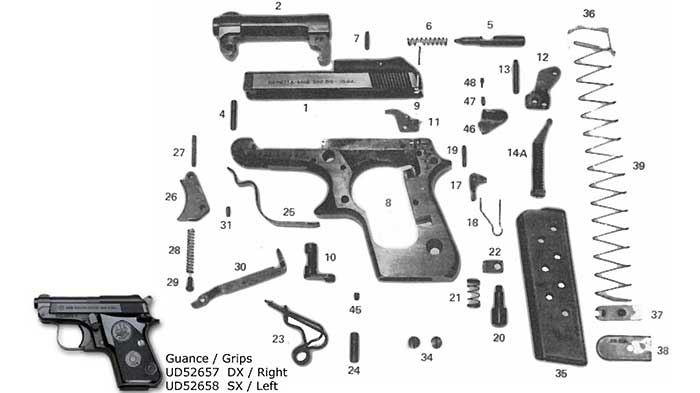 Beretta model 950 spare parts list