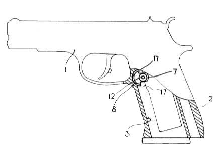 US Patent Office 4236337 - REVERSIBLE SLIDING MAGAZINE LATCH
FOR PISTOLS -