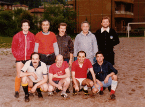 At soccer field with at that time Beretta colleagues (year 1985)