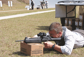 At the ShotShow Orlando Florida, shooting with a CX4